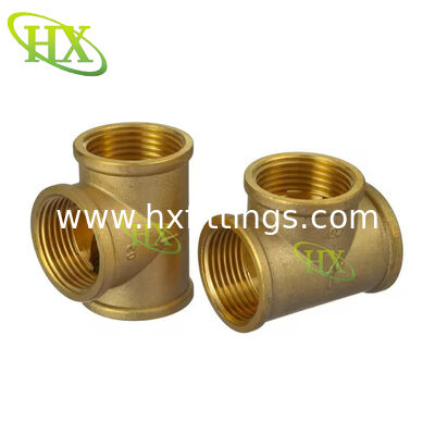 Raccordi per tubi in ottone raccordo idraulico in ottone raccordo a T filetto femmina 3/8-2 "raccordo a T per tubo in rame prezzo di fabbrica-Hongxin.