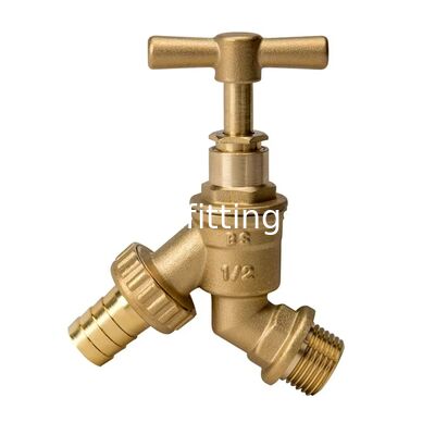 Raccordo per tubo da giardino esterno moderno raccordo a parete a compressione BSP da 1/2 pollice gomito 15MM tubo di rame lavatrice con rubinetto singolo
